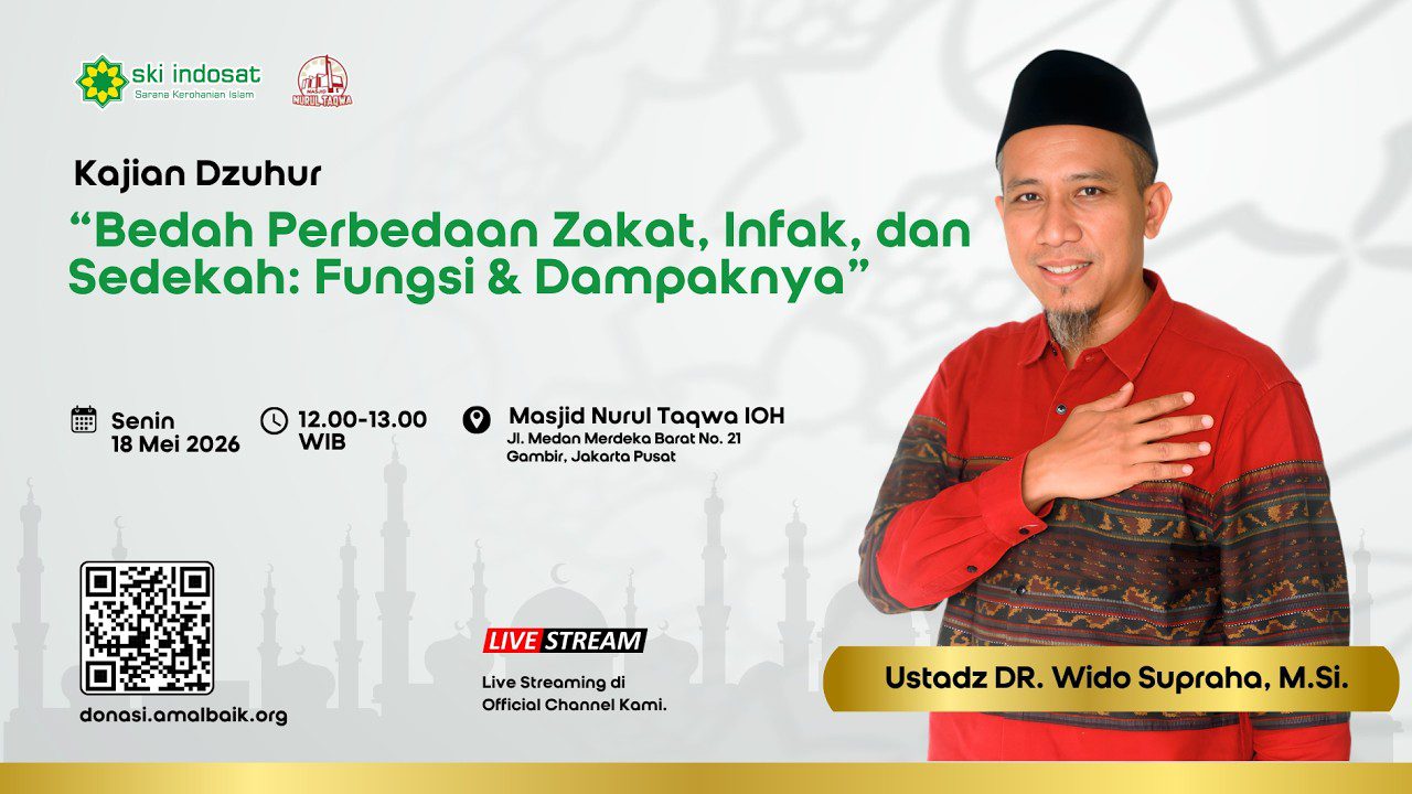 Read more about the article Kajian Zhuhur – Kajian Dzuhur Ust.DR.wido Supraha Tema : Bedah Perbedaan Zakat, Infak & Sedekah: Fungsi & Dampaknya