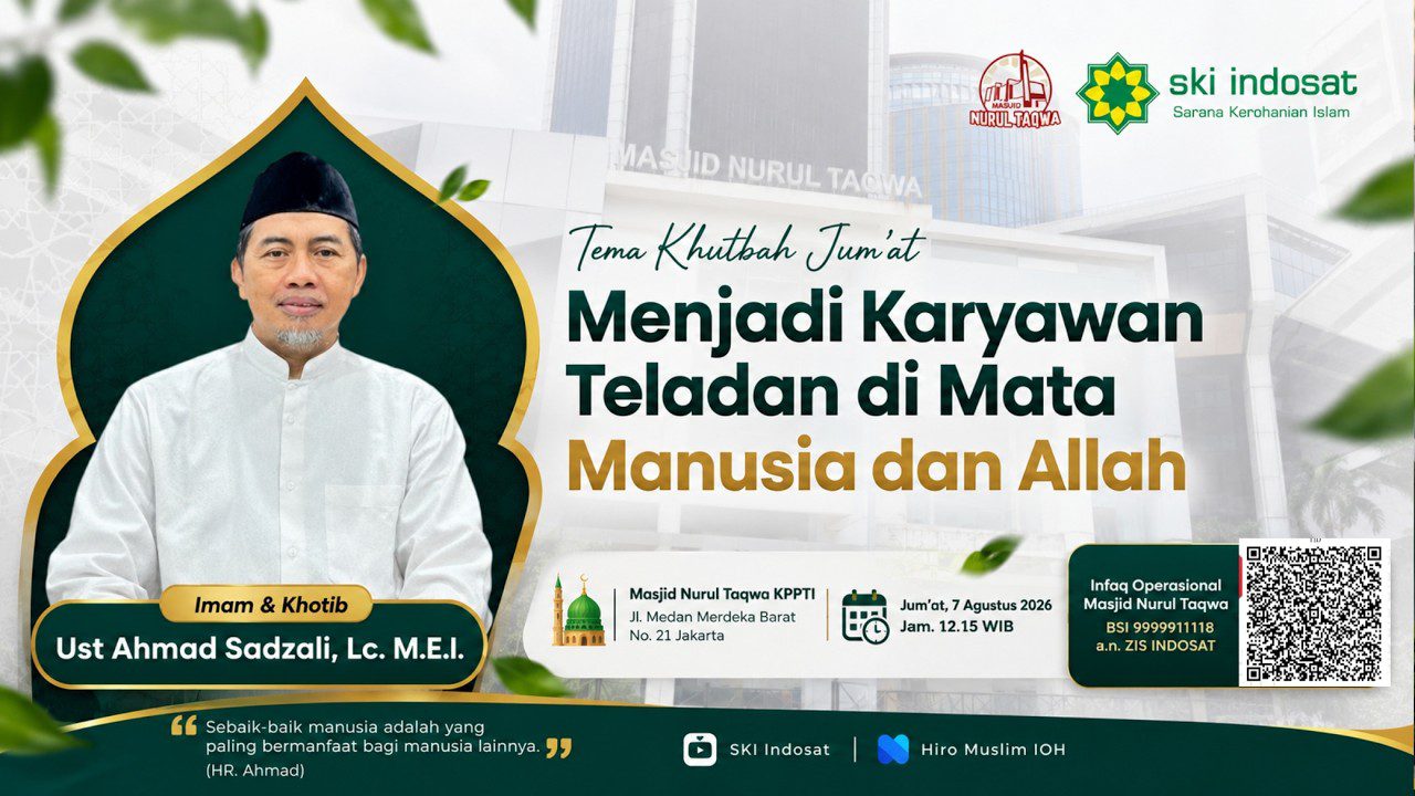 You are currently viewing Kajian Zhuhur – Menjadi Karyawan Teladan Di mata Manusia dan Allah — Ustadz Ahmad Sadzali, Lc. M.E.I.