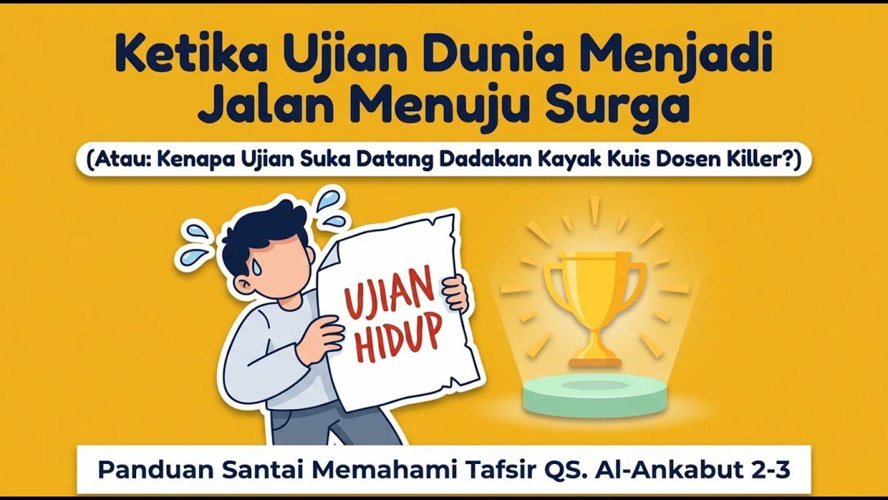 Read more about the article Kajian Zhuhur – Ujian Dunia Jadi Jalan Menuju Surga – Tadabbur Surat Al-Ankabut 2-3, Bersama: Ust Kurnia Nurul Falah